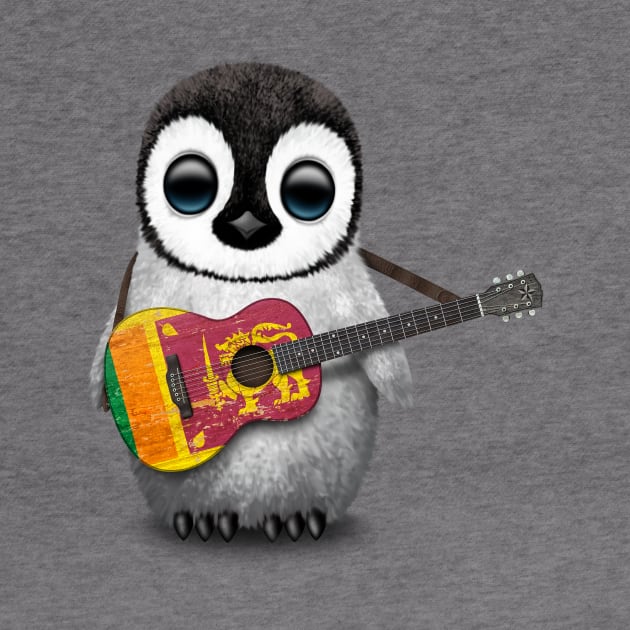 Baby Penguin Playing Sri Lankan Flag Guitar by jeffbartels